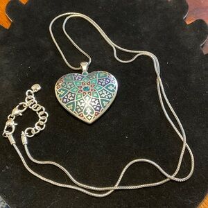 Brighton Long Reversible Zahara Heart Necklace with Multicolor Design